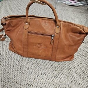 Promotional Canyon Outback Leather Goods  Golden Brown Leather Dufflel  Travel